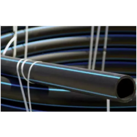 Труба ПЭ черная с синей полосой 8 атм (метр)