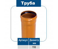 Труба ПВХ 110/2,2мм.  для наружной канализации